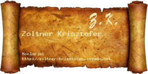 Zoltner Krisztofer névjegykártya